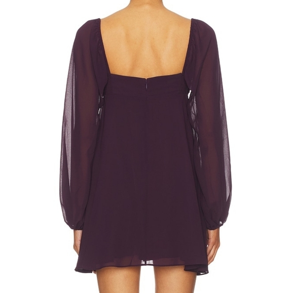 NEW Amanda Uprichard X Revolve Carrie Dress in Black Cherry Sz Medium - Picture 6 of 7